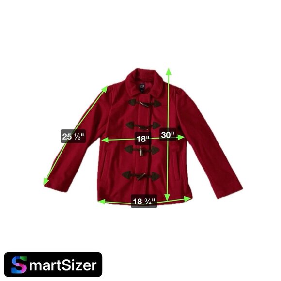 Womens Gap Red Toggle Coat Medium Wool Blend Fully Lined Classic Style Warm Oute - Picture 13 of 13